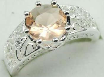 ***NATURAL GEMSTONES!!!***STUNNING NATURAL MORGANITE IN STERLING SILVER RING!!!