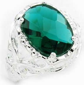 ***NATURAL GEMSTONES!!!***STUNNING NATURAL PRASIOLITE STERLING SILVER DRESS RING!!!
