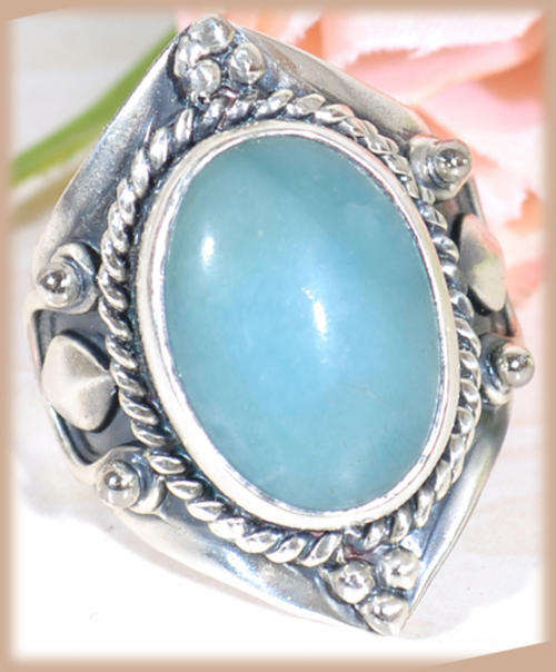 ***WOAW!***AMAZING NATURAL AQUAMARINE DRESS RING!!! - Brand New!