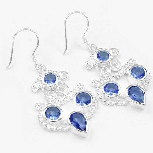 ***NATURAL GEMSTONES!!!***STUNNING NATURAL TOPAZ IN STERLING SILVER EARRINGS!!!