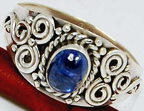 ***WOAW!!!***STUNNING NATURAL TANZANITE GEMSTONE IN SOLID STERLING SILVER RING!!!