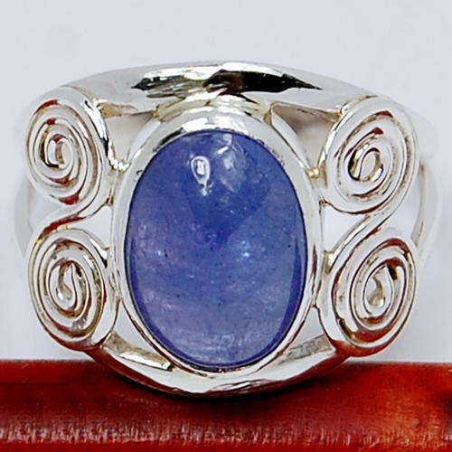 ***WOAW!!!*** SPARKLING NATURAL TANZANITE GEMSTONE IN SOLID STERLING SILVER RING!!!