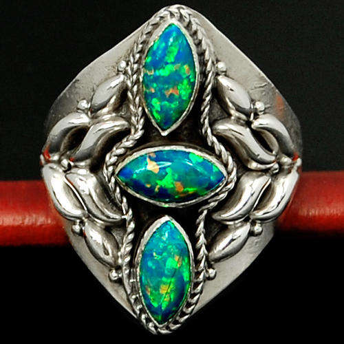 ***WOAW!!!*** RARE AUSTRALIAN FIRE OPAL IN SOLID STERLING SILVER RING!!!
