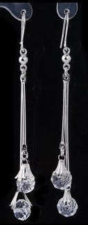 *** PRETTY*** CZECH RHINESTONE DANGLING EARRINGS!!!