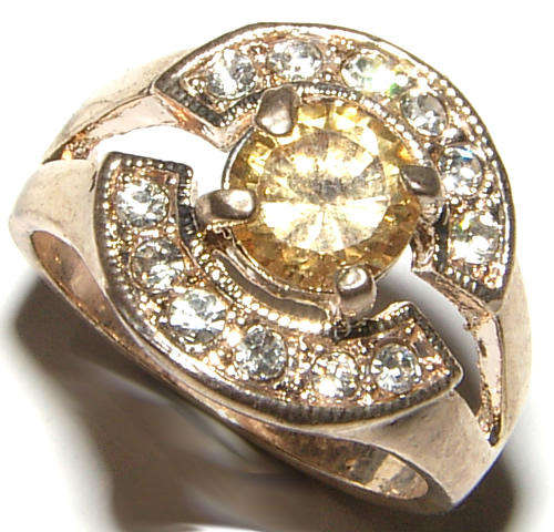 BEAUTIFUL CZ AND RHINESTONE ENCRUSTED DRESS RING - ***NEW***!