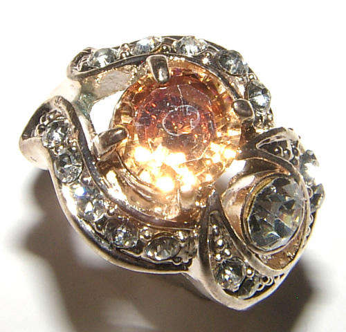 BEAUTIFUL CZ AND RHINESTONE ENCRUSTED DRESS RING - ***NEW***!