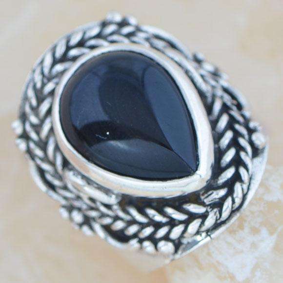 ***WOAW!***A STUNNING STUNNING NATURAL BLACK AGATE LADIES RING!!!!!