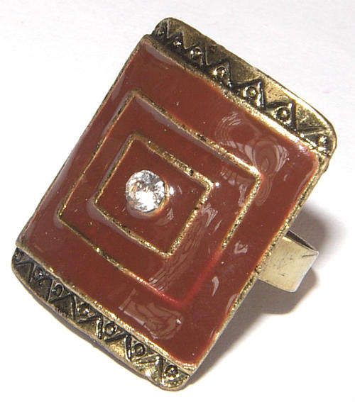 **BEAUTIFUL** DRESS RING WITH RHINESTONES AND ENAMELLING - ***NEW***!