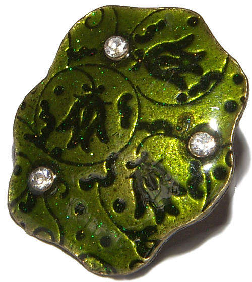 **BEAUTIFUL**  DRESS RING WITH RHINESTONES AND ENAMELLING - ***NEW***!