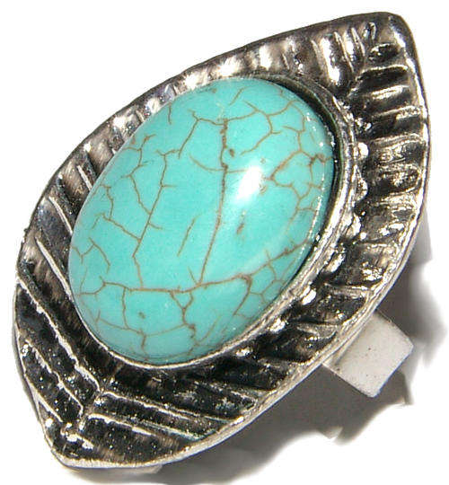 *** BOLD IS BEAUTIFUL!!*** TIBETAN SILVER TURQUOISE RING - NEW!