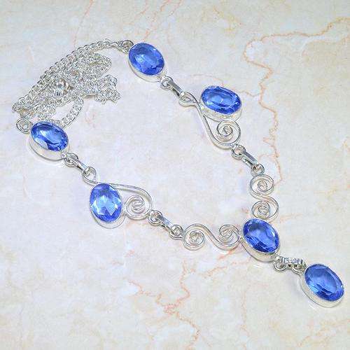 ****PURE BEAUTY IN NATURAL GEMSTONES!!****STUNNING IOLITE GEMSTONE NECKLACE!