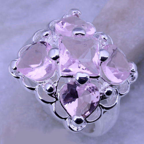 ***BEAUTIFUL DESIGN!!!***SWEET PINK TOPAZ IN STERLING SILVER RING!!!