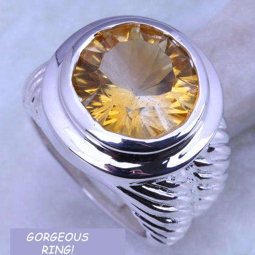 ***GORGEOUS DESIGN!!!***STUNNING CITRINE IN STERLING SILVER RING!!!