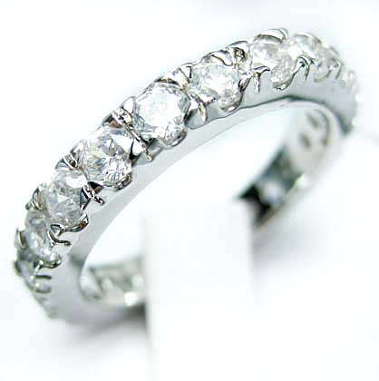 **BEAUTIFUL!!** DIAMOND SIMULANT WHITE GOLD ETERNITY RING!