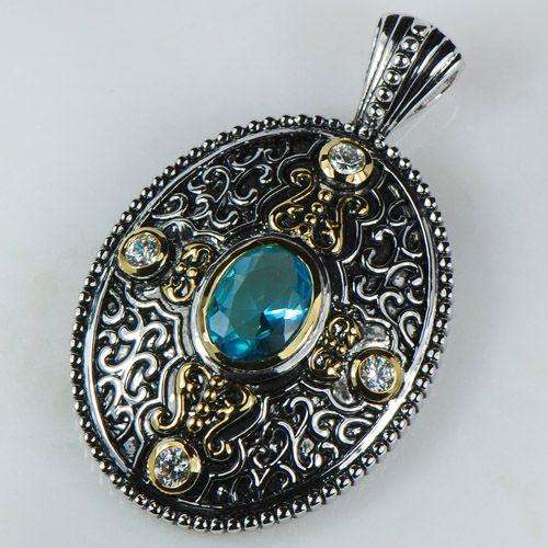 STUNNING TOPAZ STERLING SILVER PENDANT!!