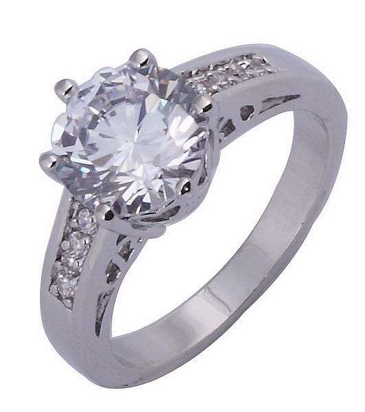 ***SIZE 7***STUNNING WHITE SAPPHIRE WHITE GOLD SOLITAIRE RING!!!