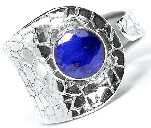 ***GORGEOUS DESIGN!!!***STUNNING NATURAL SAPPHIRE IN SOLID STERLING SILVER RING!!!