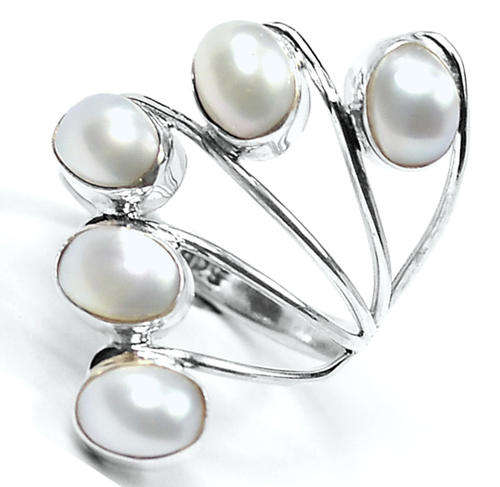 ***WOAW!!!*** GORGEOUS MABE PEARLS IN SOLID STERLING SILVER RING!!!