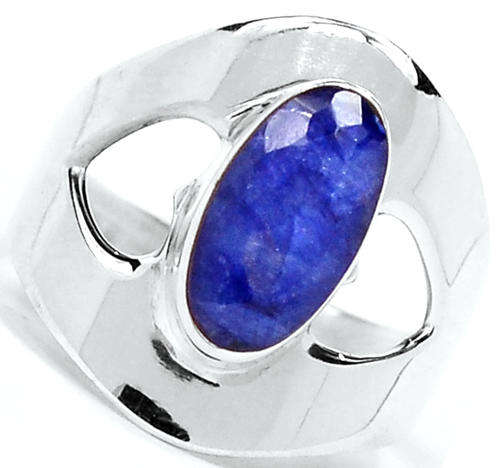 ***GORGEOUS DESIGN!!!***STUNNING NATURAL SAPPHIRE IN SOLID STERLING SILVER RING!!!