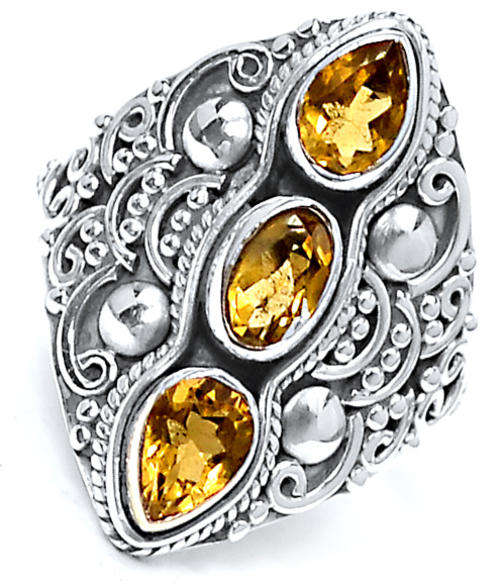 ***WOAW!!!*** GORGEOUS CITRINE IN SOLID STERLING SILVER RING!!!