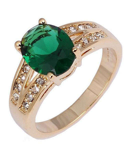 ***WOAW!!!***STUNNING EMERALD YELLOW GOLD RING!!!