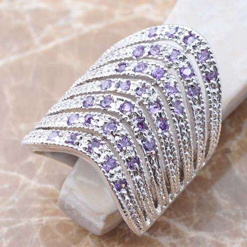 **BEAUTIFUL** SPARKLING AMETHYST CLUSTER RING - EXCEPTIONAL QUALITY!