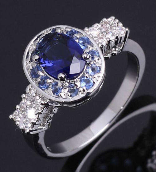 ***WOAW!!!***STUNNING SAPPHIRE COCKTAIL SOLITAIRE DRESS RING!!!