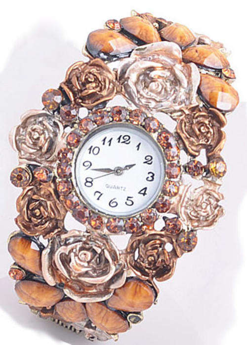 ***TAKE A LOOK!*** DESIGNER INSPIRED SWAROVSKI CRYSTAL LADIES HINGED BANGLE WATCH!