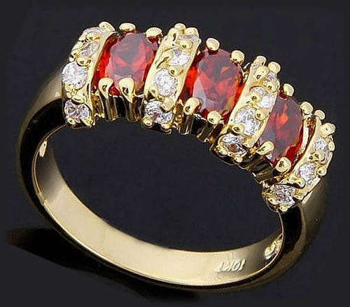 ***WOAW!!!***STUNNING RUBY YELLOW GOLD DRESS RING!!!