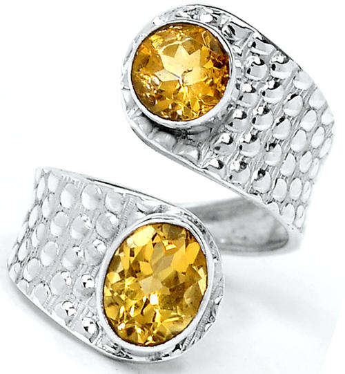 ***WOAW!!!*** GORGEOUS NATURAL CITRINE GEMSTONES IN SOLID STERLING SILVER RING!!!