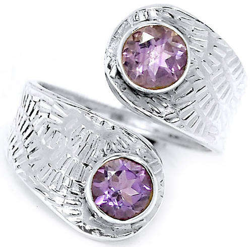 ***WOAW!!!*** SPARKLING NATURAL AMETHYSTS IN SOLID STERLING SILVER RING!!!