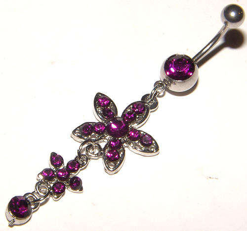 ***SWEET!!***Crystal Dangling Belly Ring!