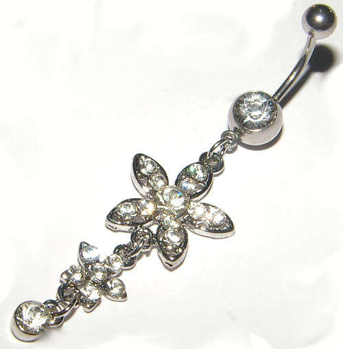 ***SWEET!!***Crystal Dangling Belly Ring!