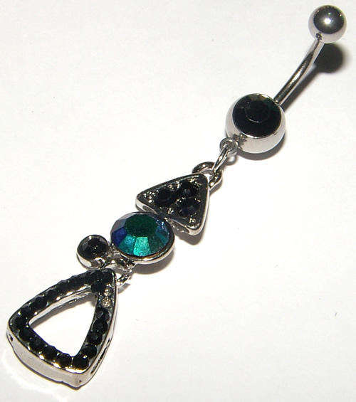 ***SWEET!!***Crystal Dangling Belly Ring!