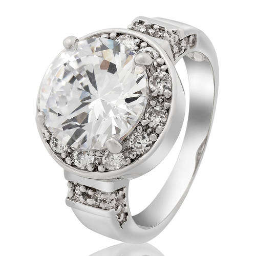 ***SWEET!!!*** GORGEOUS CUBIC ZIRCONIUM IN WHITE GP COCKTAIL RING!!!
