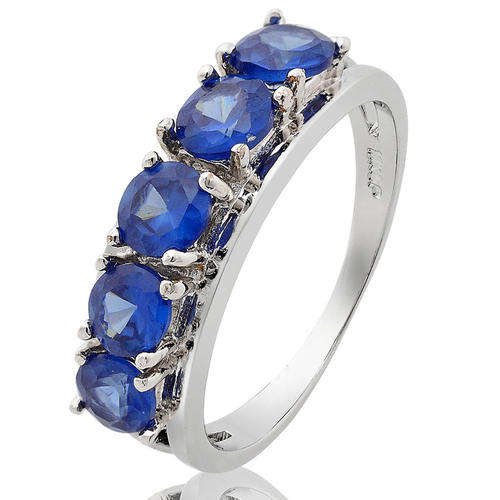 ***SWEET!!!*** GORGEOUS SAPPHIRE CUBIC ZIRCONIA IN WHITE GP COCKTAIL RING!!!
