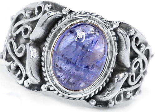 ***GORGEOUS!!!***STUNNING NATURAL TANZANITE IN SOLID STERLING SILVER RING!!!