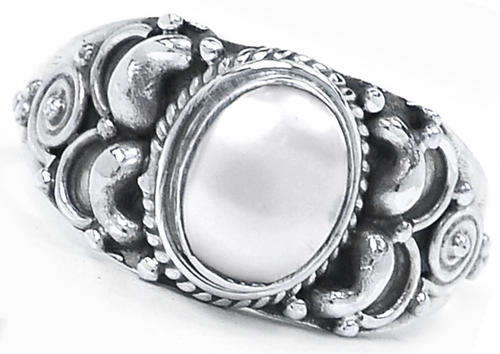 ***WOAW!!!*** GORGEOUS MABE PEARL IN SOLID STERLING SILVER RING!!!