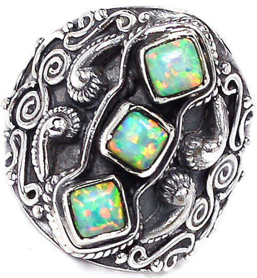 ***WOAW!!!*** AUSTRALIAN FIRE OPALS IN SOLID STERLING SILVER RING!!!