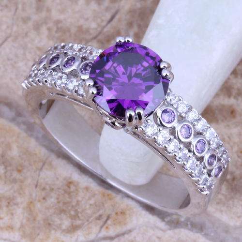 ***WOAW!!!***STUNNING AMETHYST AND TOPAZ STERLING SILVER RING!!!