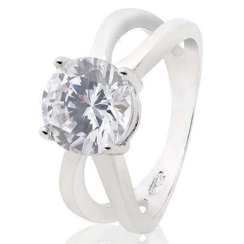 ***SWEET!!!*** GORGEOUS WHITE CZ  IN WHITE GP COCKTAIL RING!!!