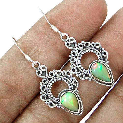 ***DESIGNER ITEM!!!***STUNNING NATURAL ETHIOPIAN OPALS SOLID .925 STERLING SILVER EARRINGS!!!