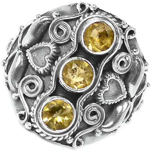 ***WOAW!!!*** GORGEOUS NATURAL CITRINE GEMSTONES IN SOLID STERLING SILVER RING!!!