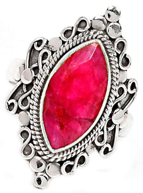 ***WOAW!!!***STUNNING NATURAL INDIAN RUBY IN SOLID STERLING SILVER RING!!!