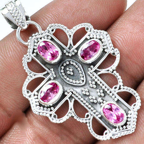 ***GORGEOUS ITEM!!*** STUNNING NATURAL KUNZITE STERLING SILVER PENDANT!!