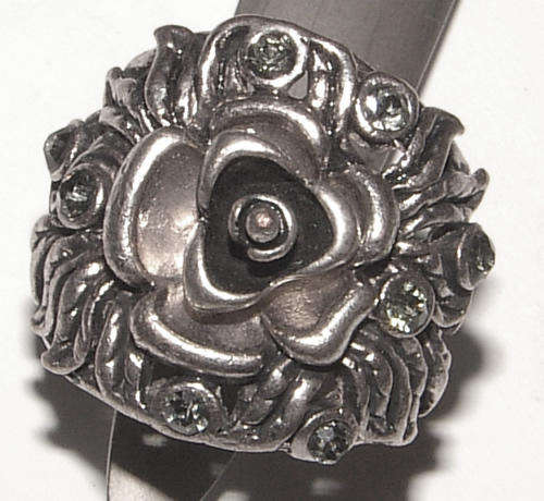 ****SALE  ITEM!!*** RHINESTONE ENCUSTED DRESS RING - SIZE 7.5