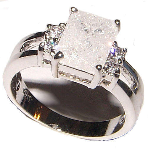 ***WOAW!!!***STUNNING WHITE CANDY FLOSS CZ GOLD FILLED DRESS RING!!!