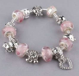 ***CHARM-ING!*** SILVER EUROPEAN/PANDORA CHARM BRACELET - ADORABLE!