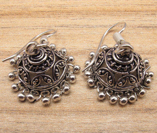 ANOTHER FIRST ON BIDORBUY!! - GORGEOUS INDIAN JHUMKI STERLING SILVER EARRINGS!