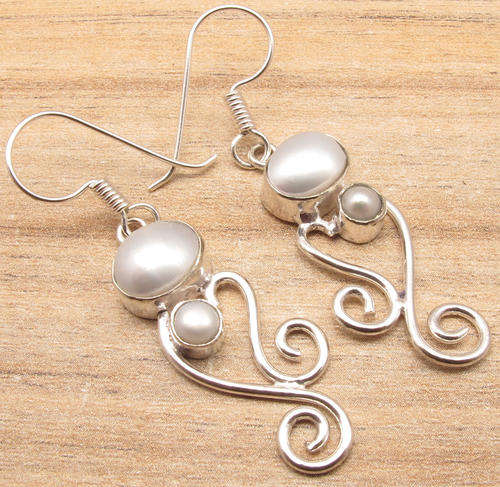 IMPORTED FROM INDIA!! - GORGEOUS MABE PEARLS IN STERLING SILVER EARRINGS!!